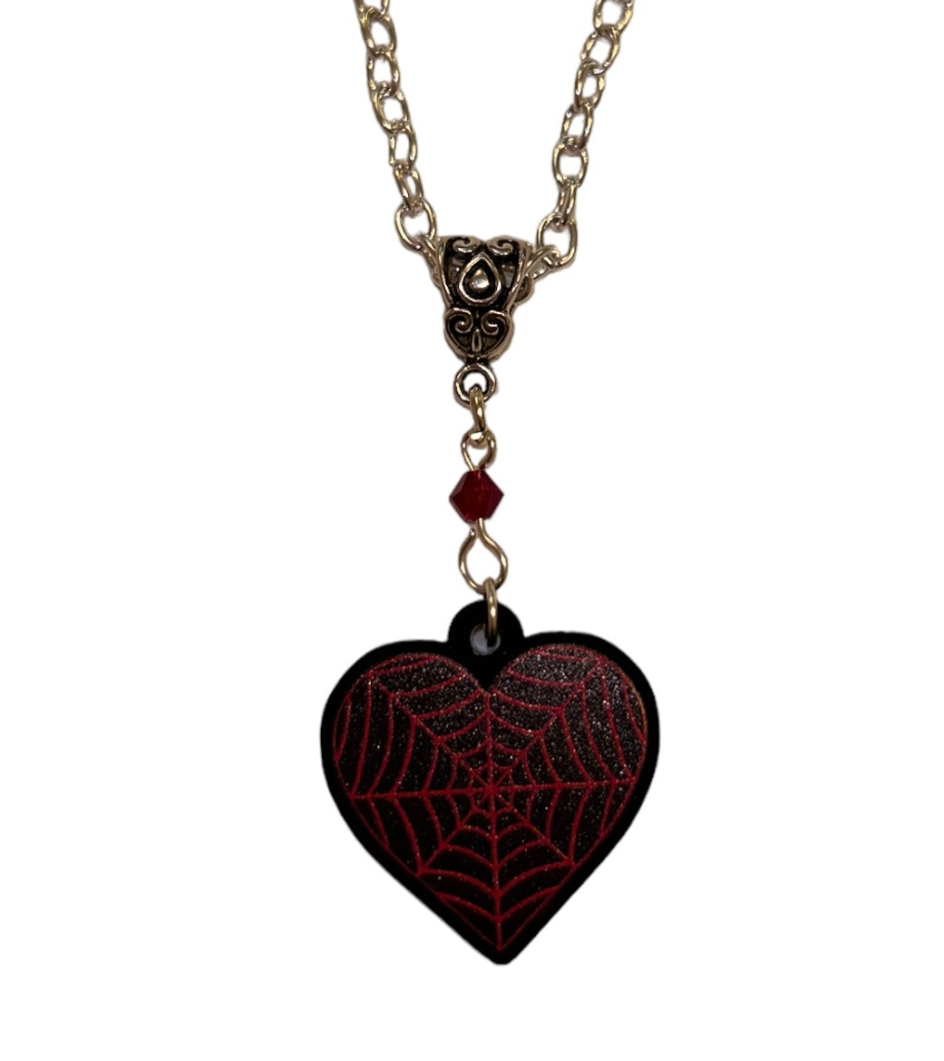Cobweb Heart Necklace