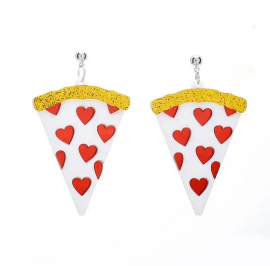 Pizza Slice Acrylic Stud Earrings