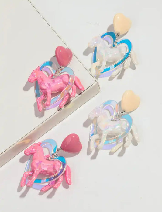 Pink pony Earrings