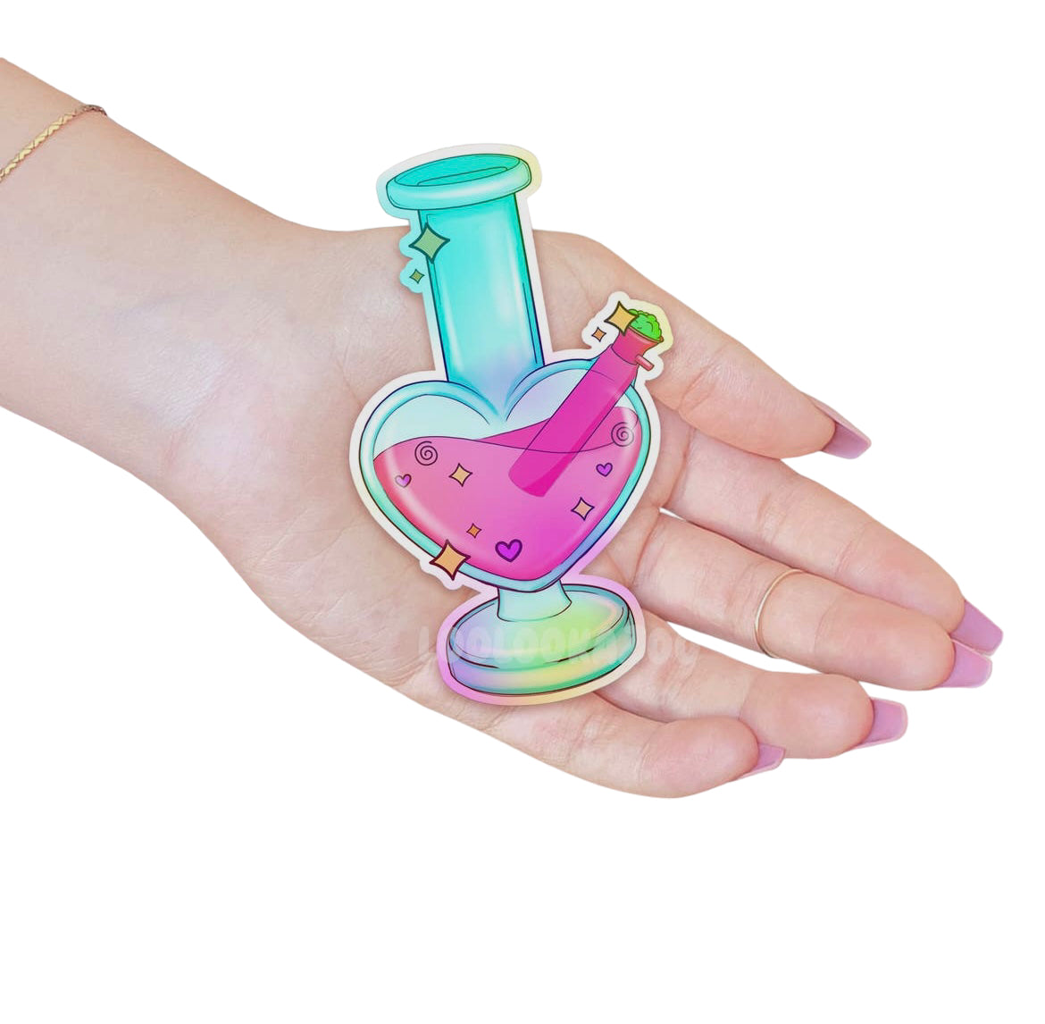Holographic 420 Kawaii Cute Vinyl Sticker