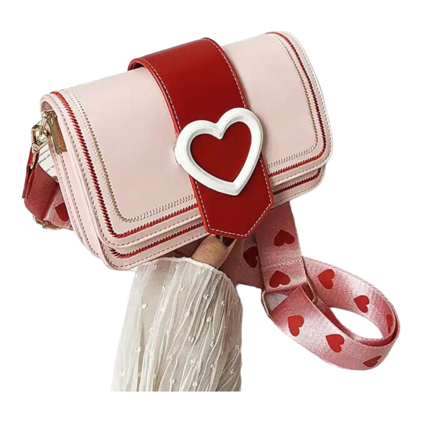 Metal Heart Crossbody Purse