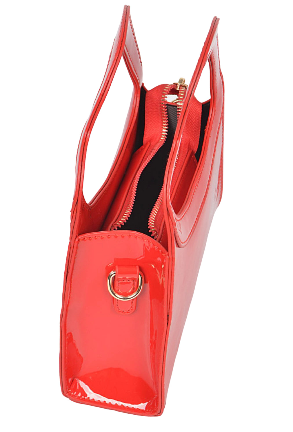 Heart handle patent handbag