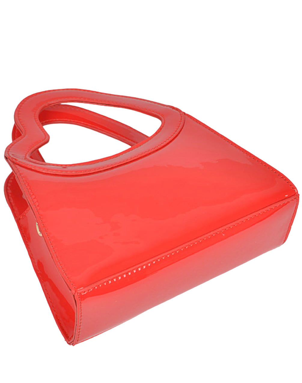 Heart handle patent handbag