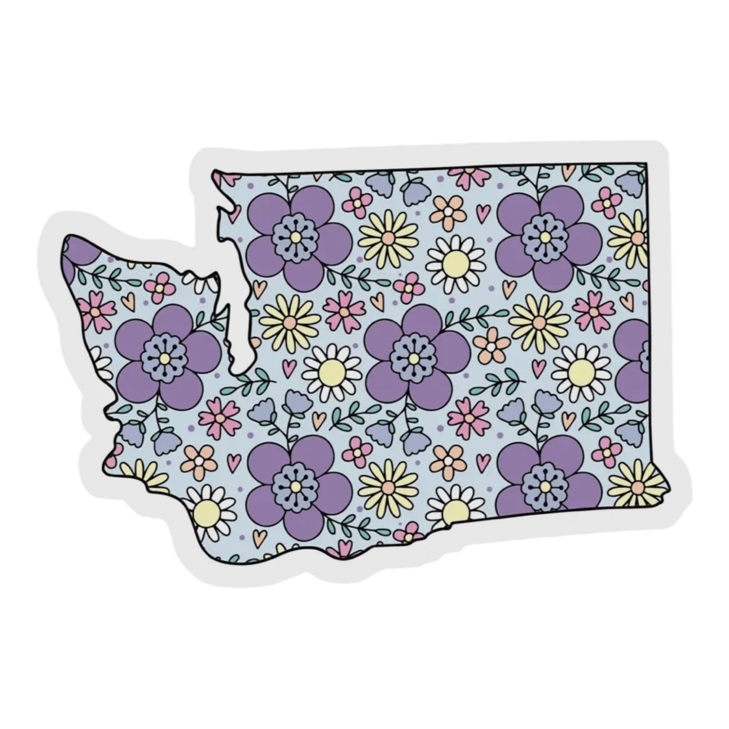 Flower Washington State vinyl sticker