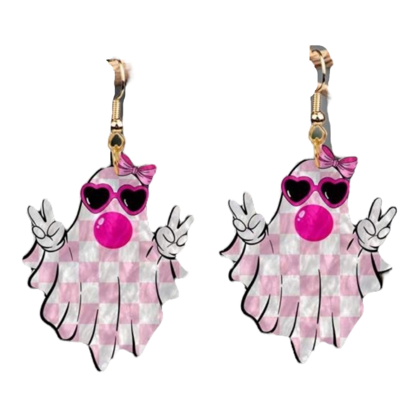 Bubble Gum Pink Ghost Earrings