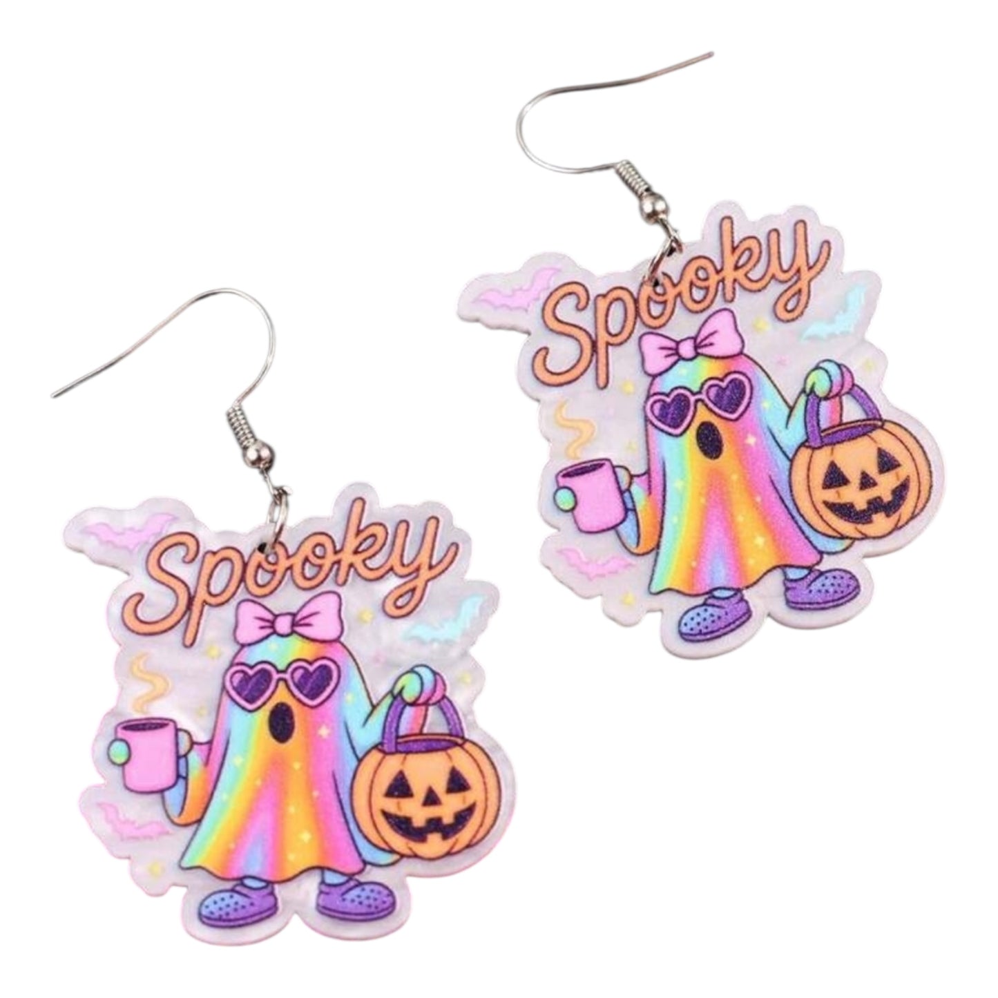 Spooky Rainbow Ghost Earrings