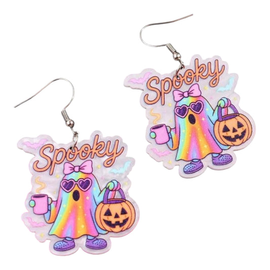 Spooky Rainbow Ghost Earrings