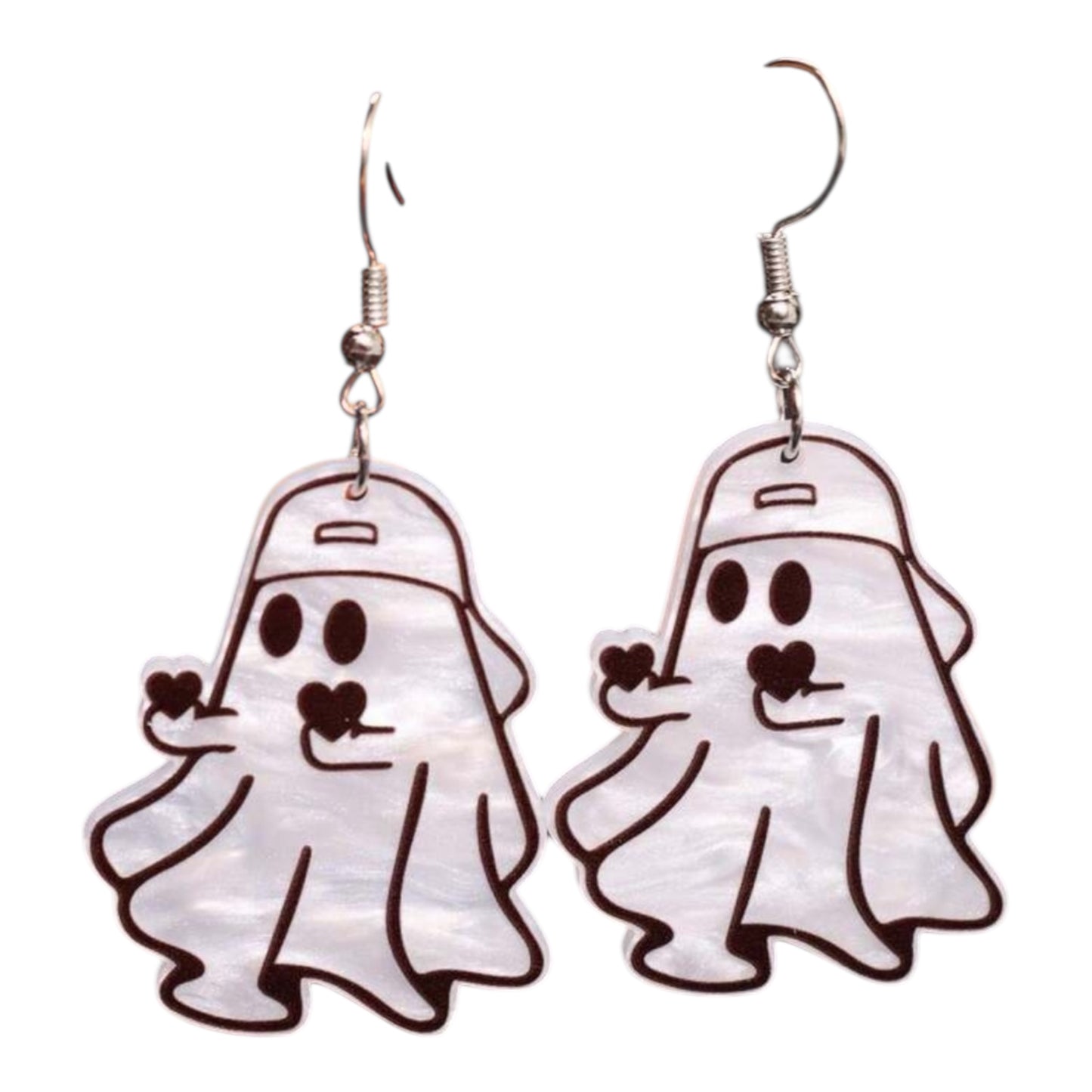 Handing Heart Ghost Earrings