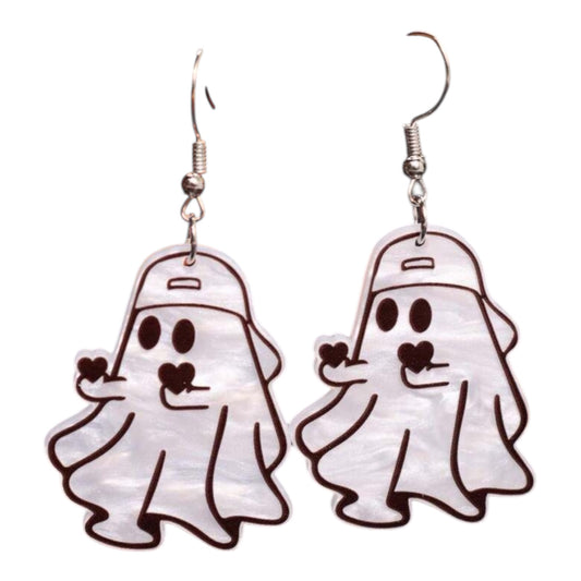 Handing Heart Ghost Earrings