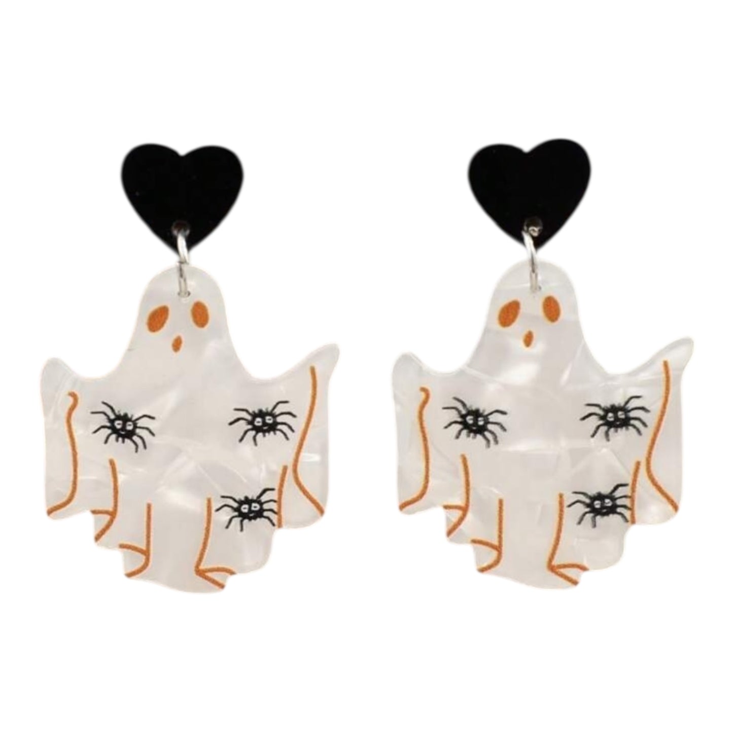 Spider ghost earrings