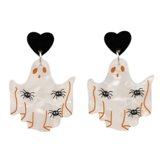 Spider ghost earrings