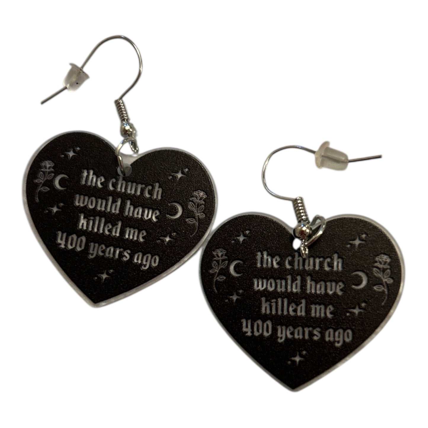 The church would Heart shaped earrings