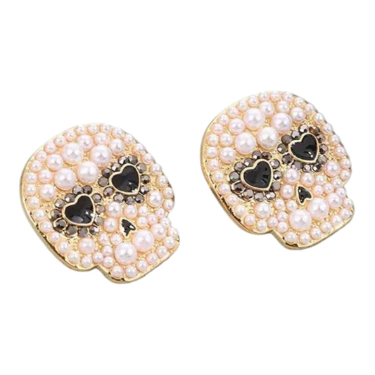 Beaded skull Stud Earrings