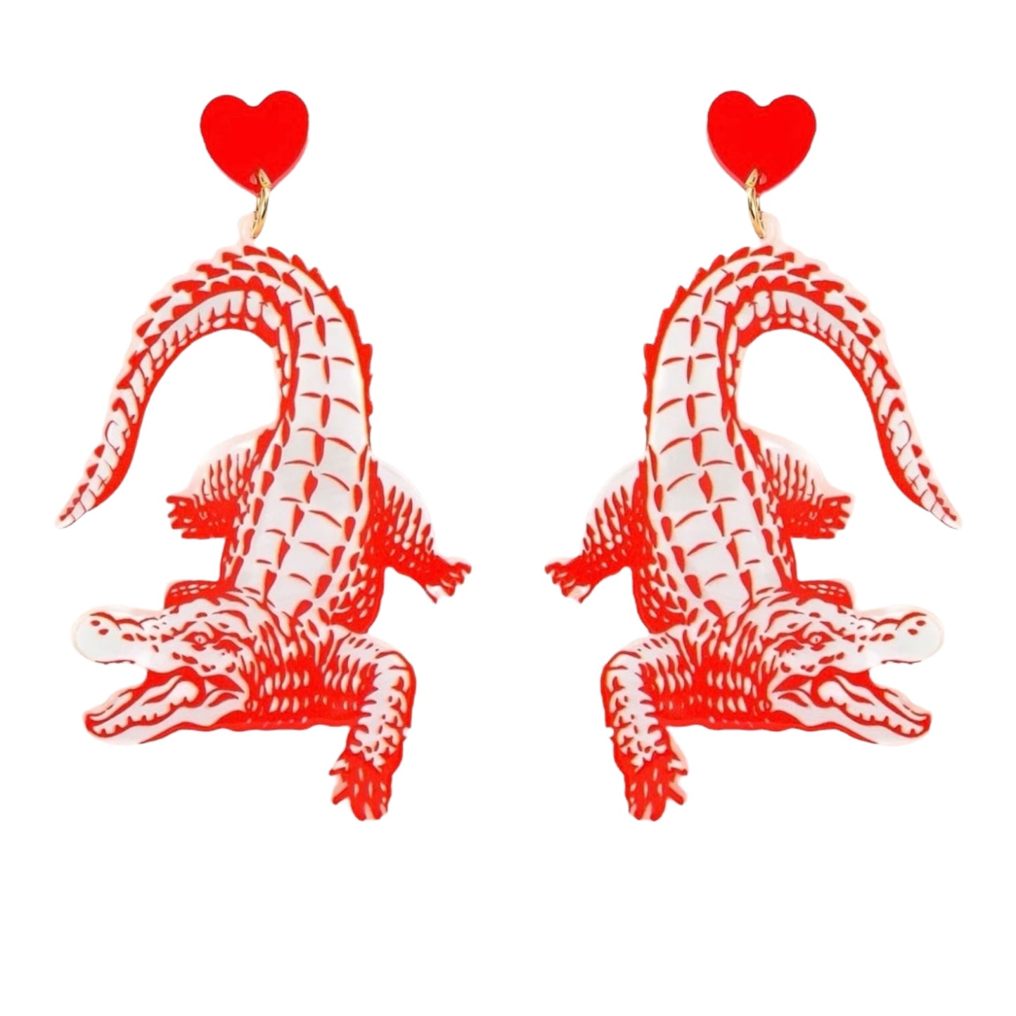 Crocodile Heart Earrings