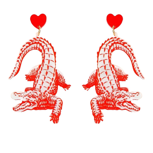 Crocodile Heart Earrings
