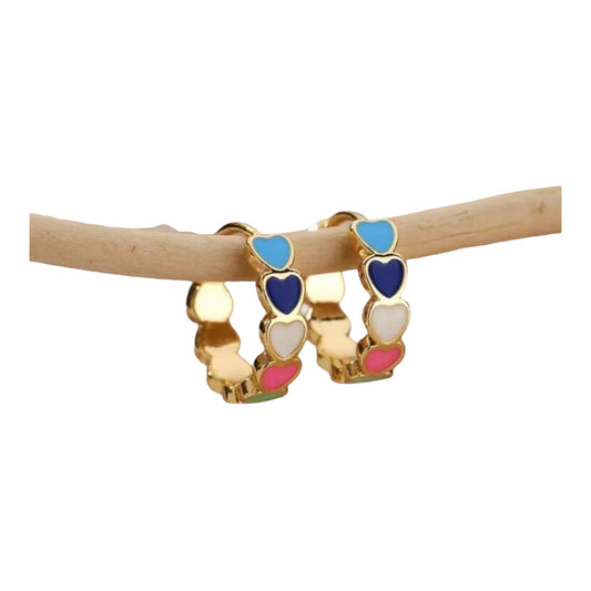 Small Multi color Hoop Earrings