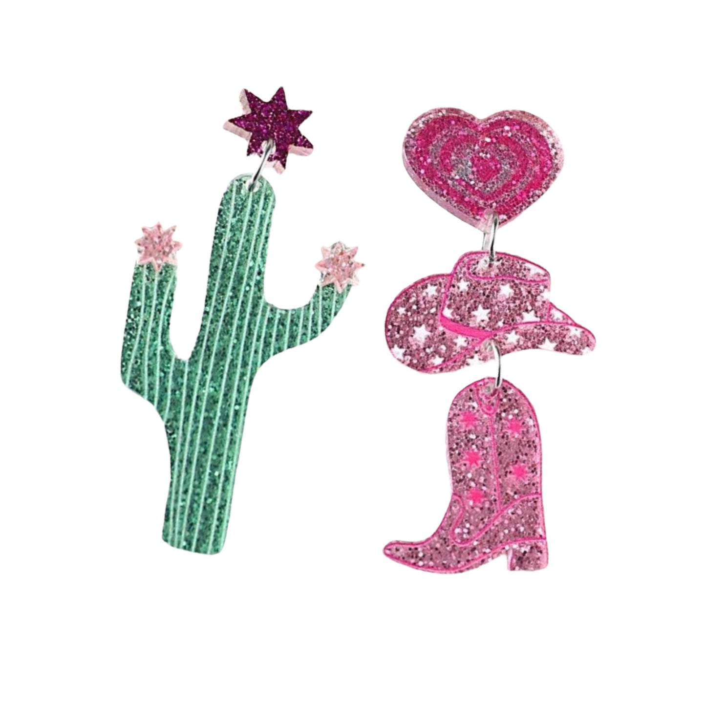 Cactus and Cowboy boot Earrings