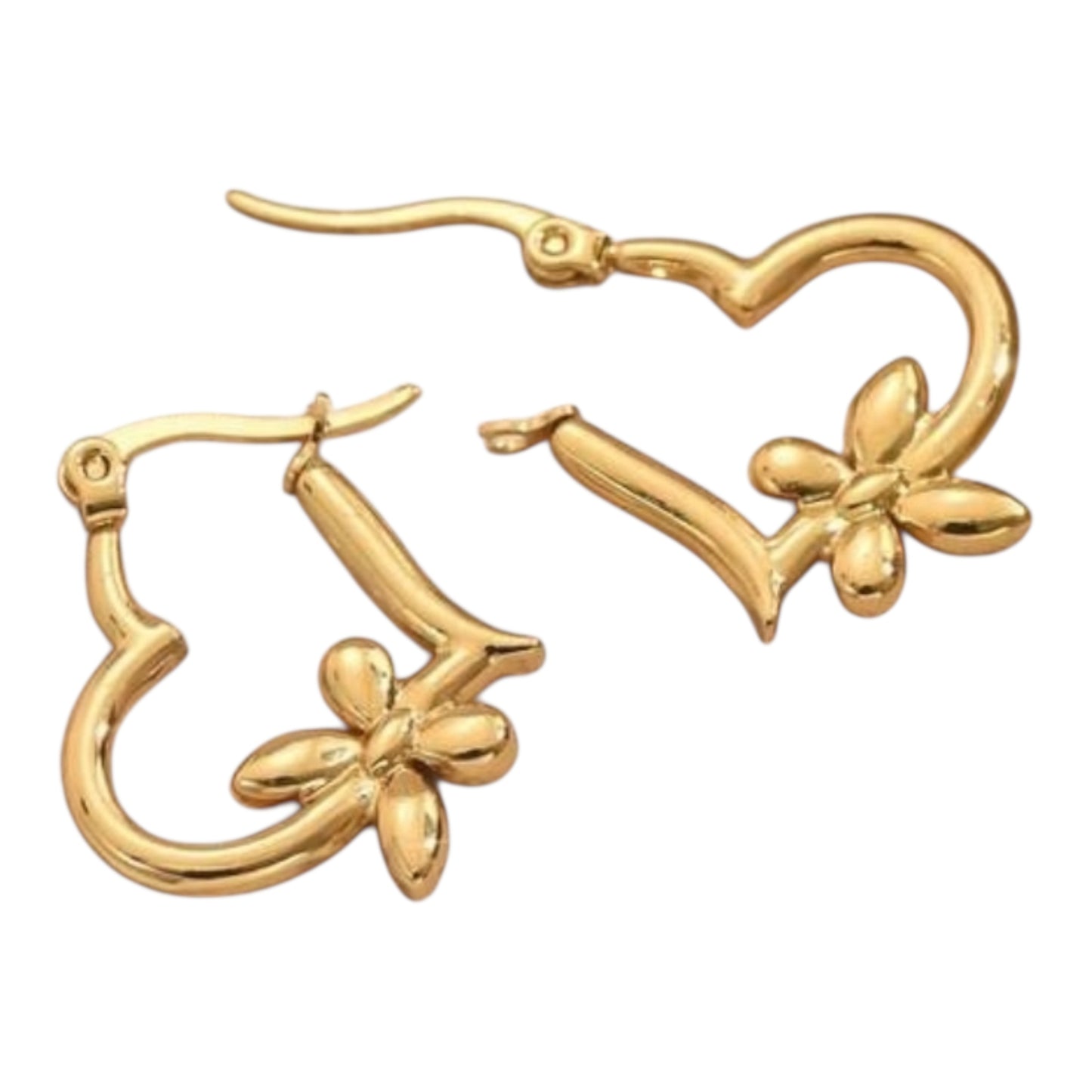 Butterfly Heart Hoop Earrings