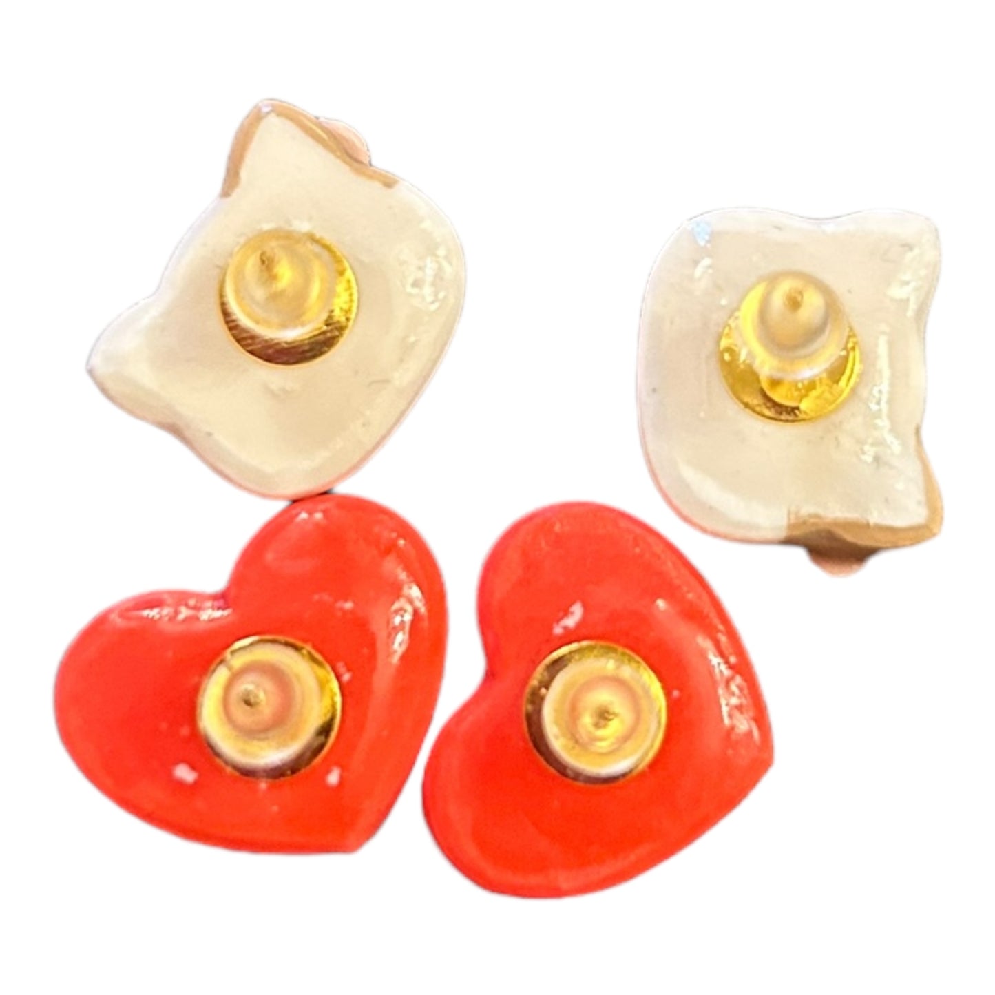 Aii Craft Handmade Cat and heart 2 pack stud earrings