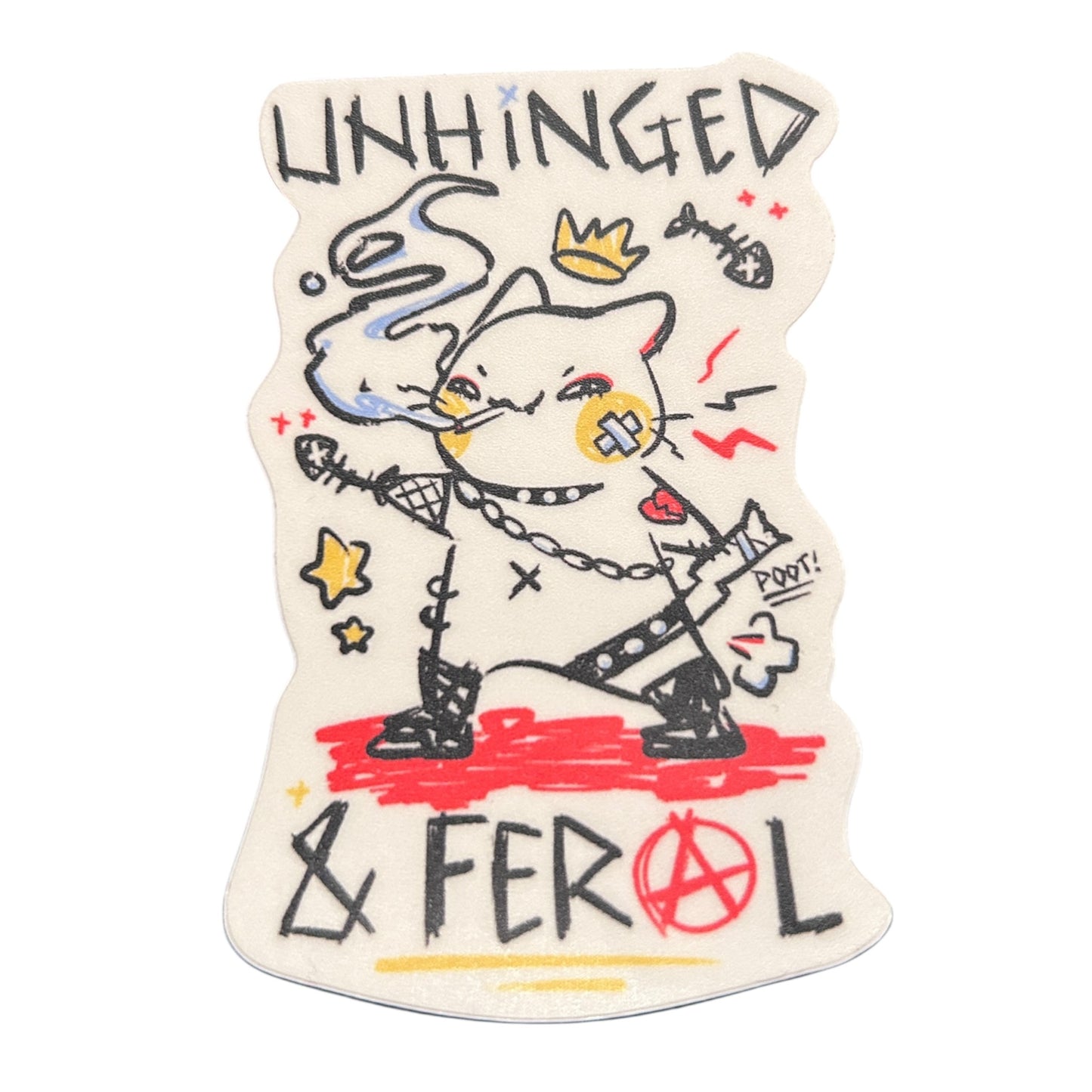 Unhinged & Feral vinyl sticker