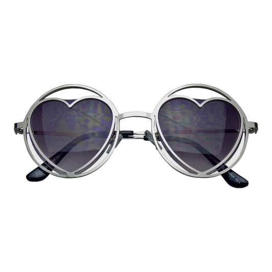 Metal frame heart Sunglasses