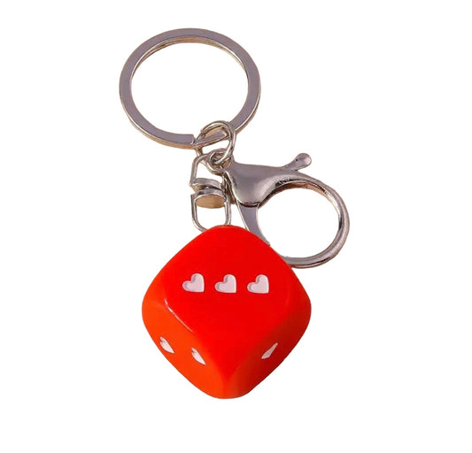 Heart dice keychain