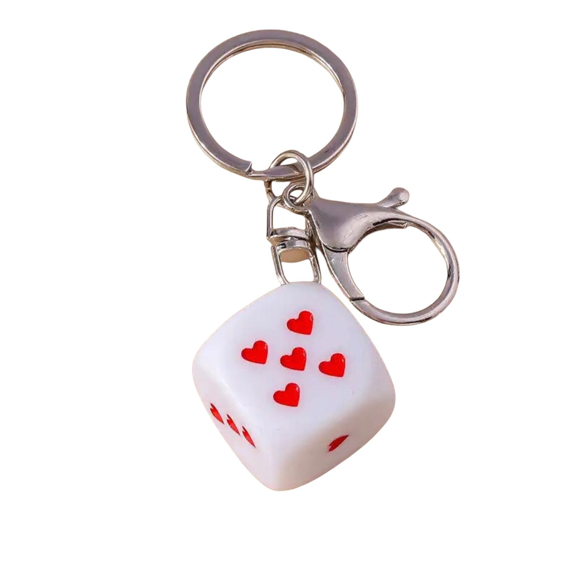 Heart dice keychain