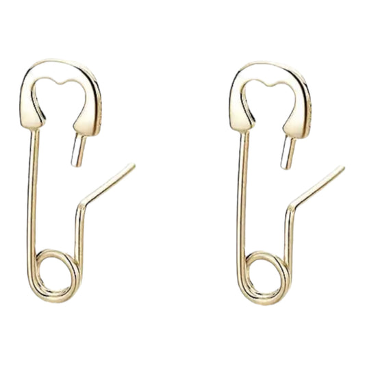 Safety Pin Heart Studs