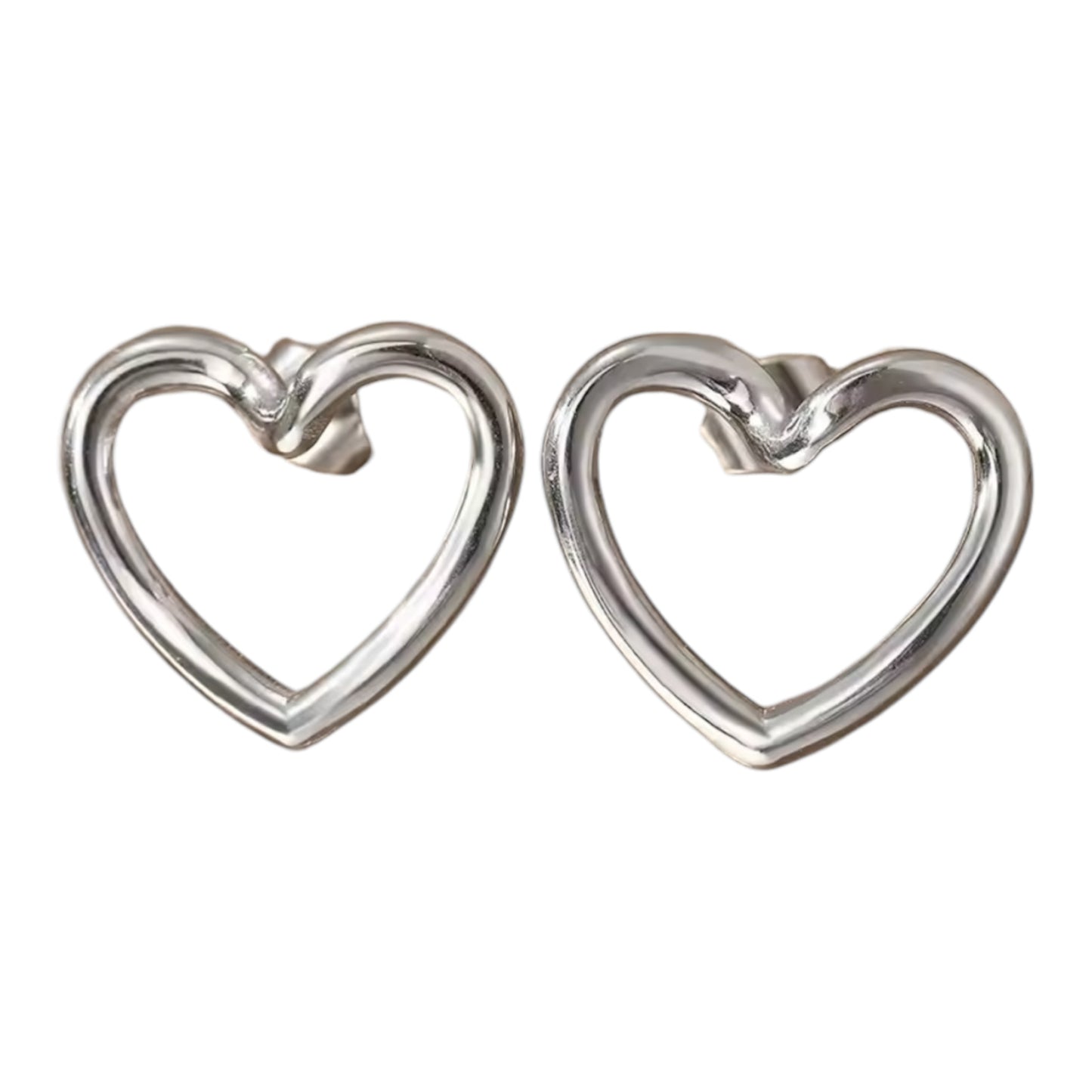Gold Heart Stud Earrings