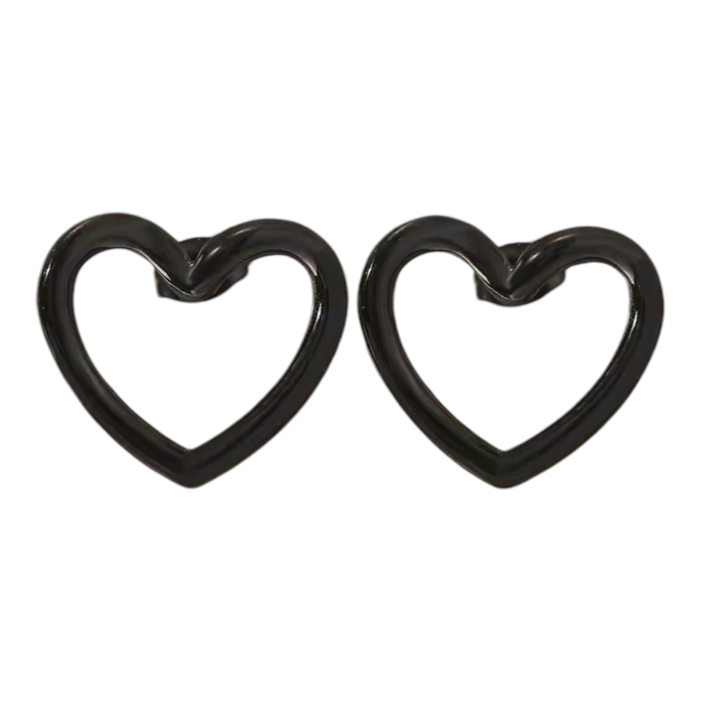 Gold Heart Stud Earrings