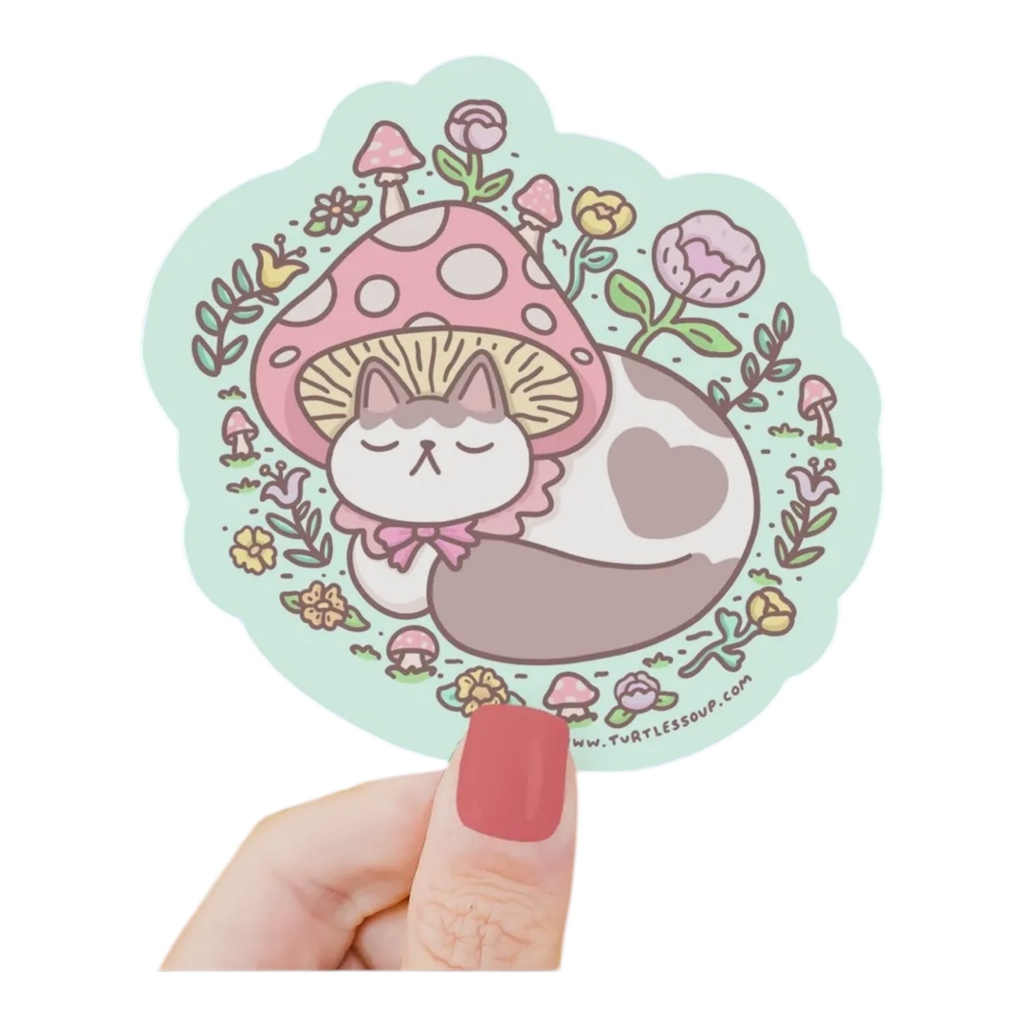 Mushroom Cat Vinyl Sticker