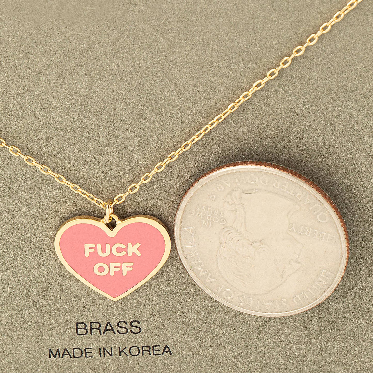 Fuck Off Heart Pendant Necklace