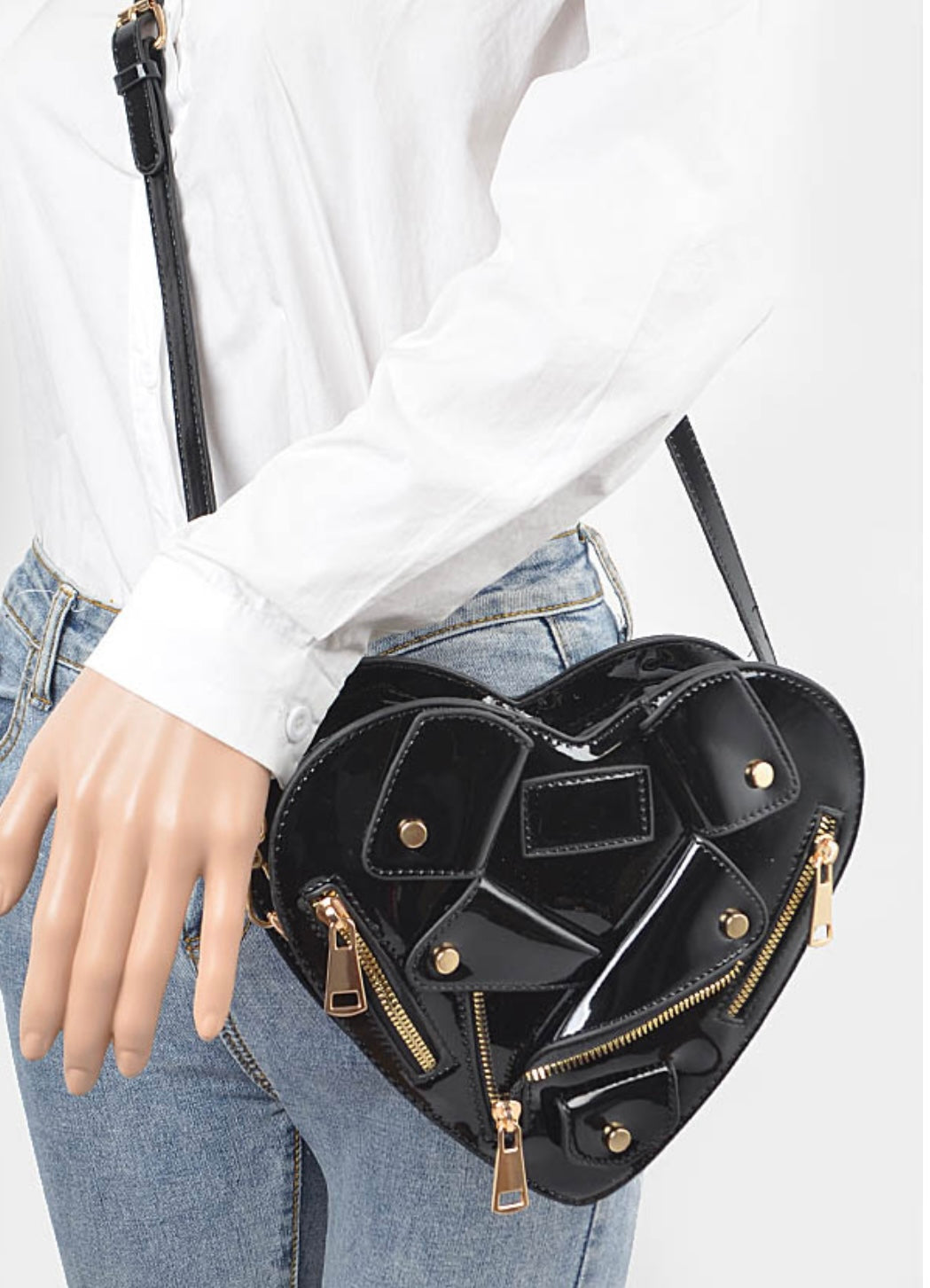 Heart Shape Jacket Crossbody Bag