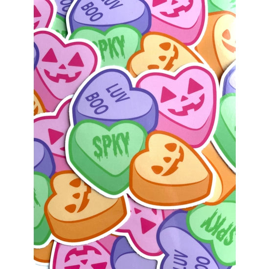 Candy Hearts Halloween Vinyl Sticker