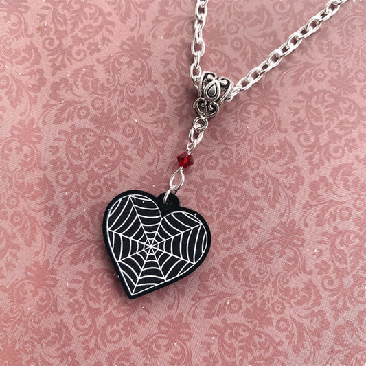 Cobweb Heart Necklace