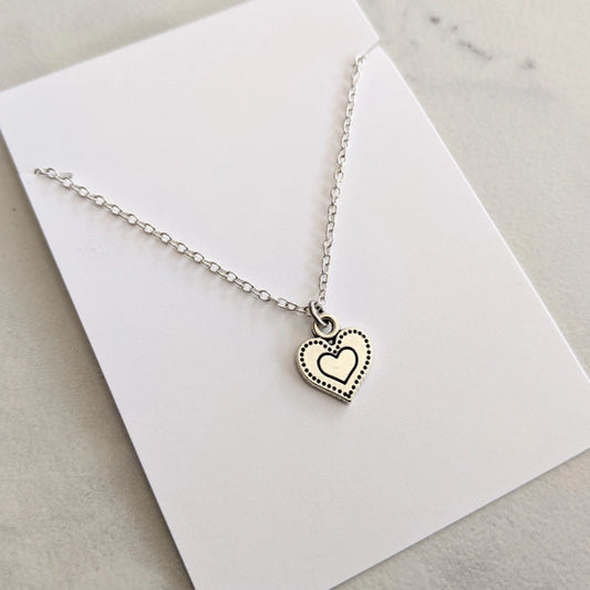 Dainty Silver Plated Heart Necklace