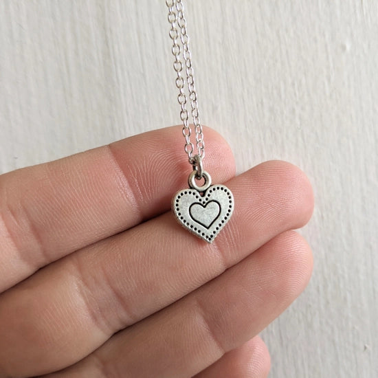 Dainty Silver Plated Heart Necklace