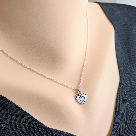 Dainty Silver Plated Heart Necklace