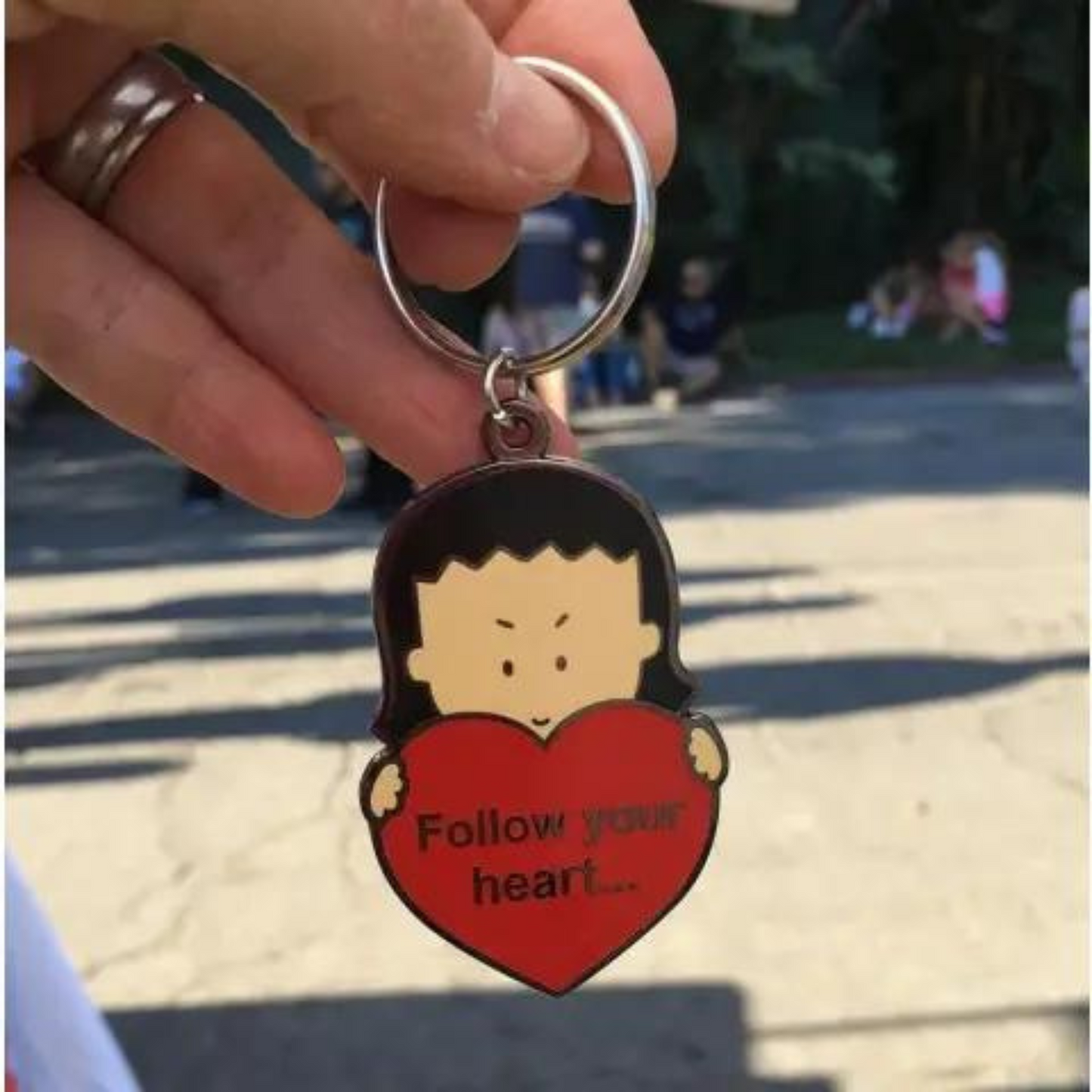 Follow Your Heart...but Take Your Brains With You! Keychain