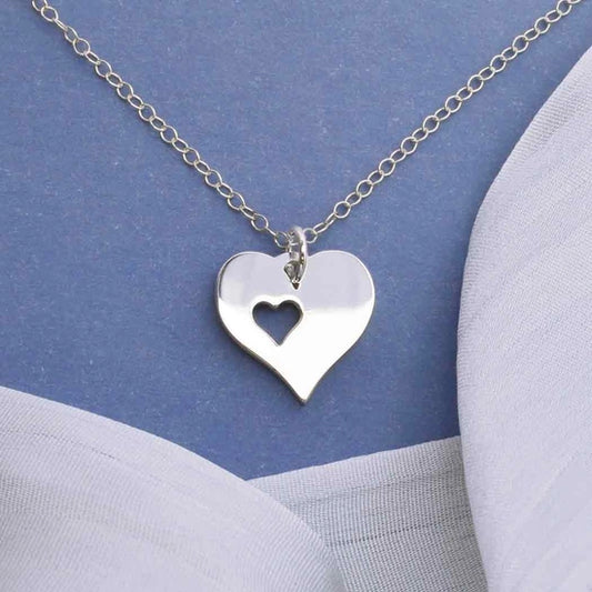 Heart Cutout Sterling Silver Necklace