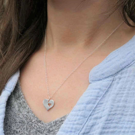 Heart Cutout Sterling Silver Necklace