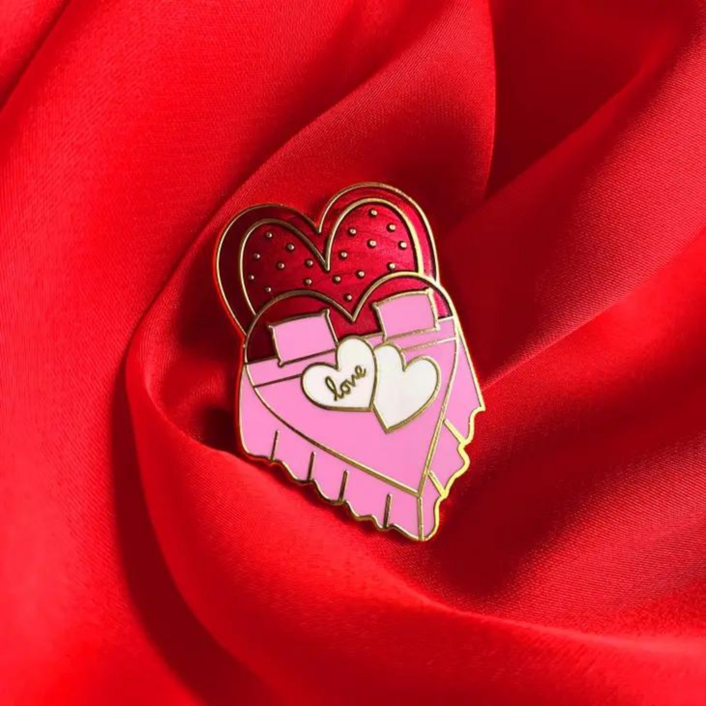 Heart Shaped Bed Enamel Pin