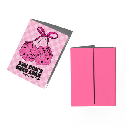 Fuzzy Dice Encouragement Card