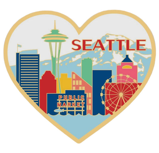 Seattle Skyline Heart Vinyl Sticker