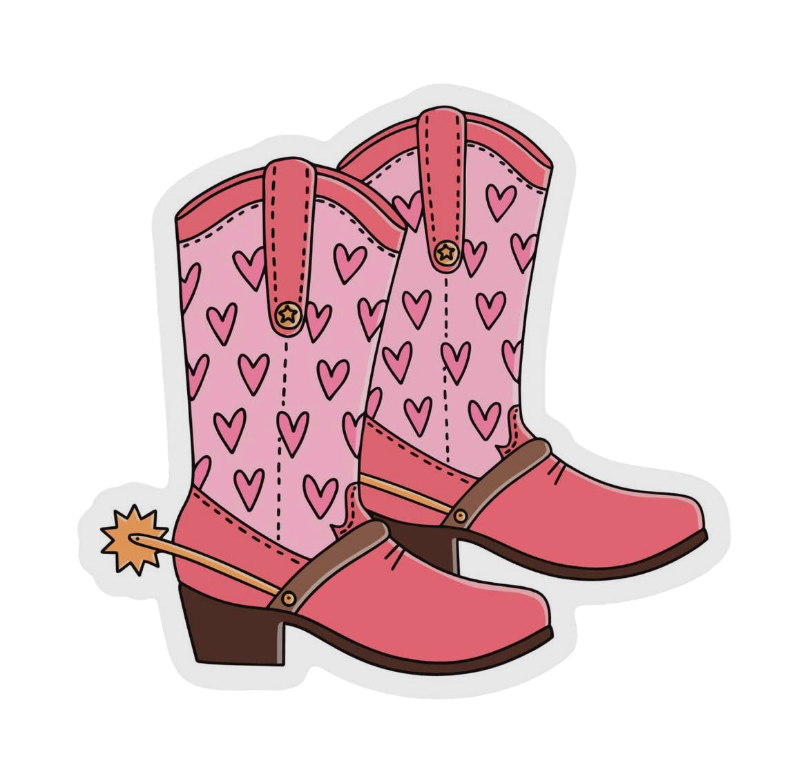 Heart Cowboy Boot Vinyl Sticker