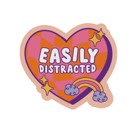 Easily Distracted Vinyl Sticker