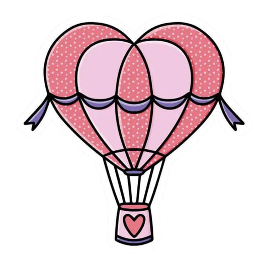 Heart Hot Air Ballon Vinyl Sticker