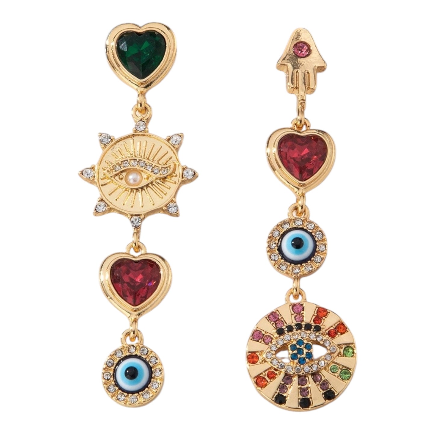 Evil Eye Heart Earrings