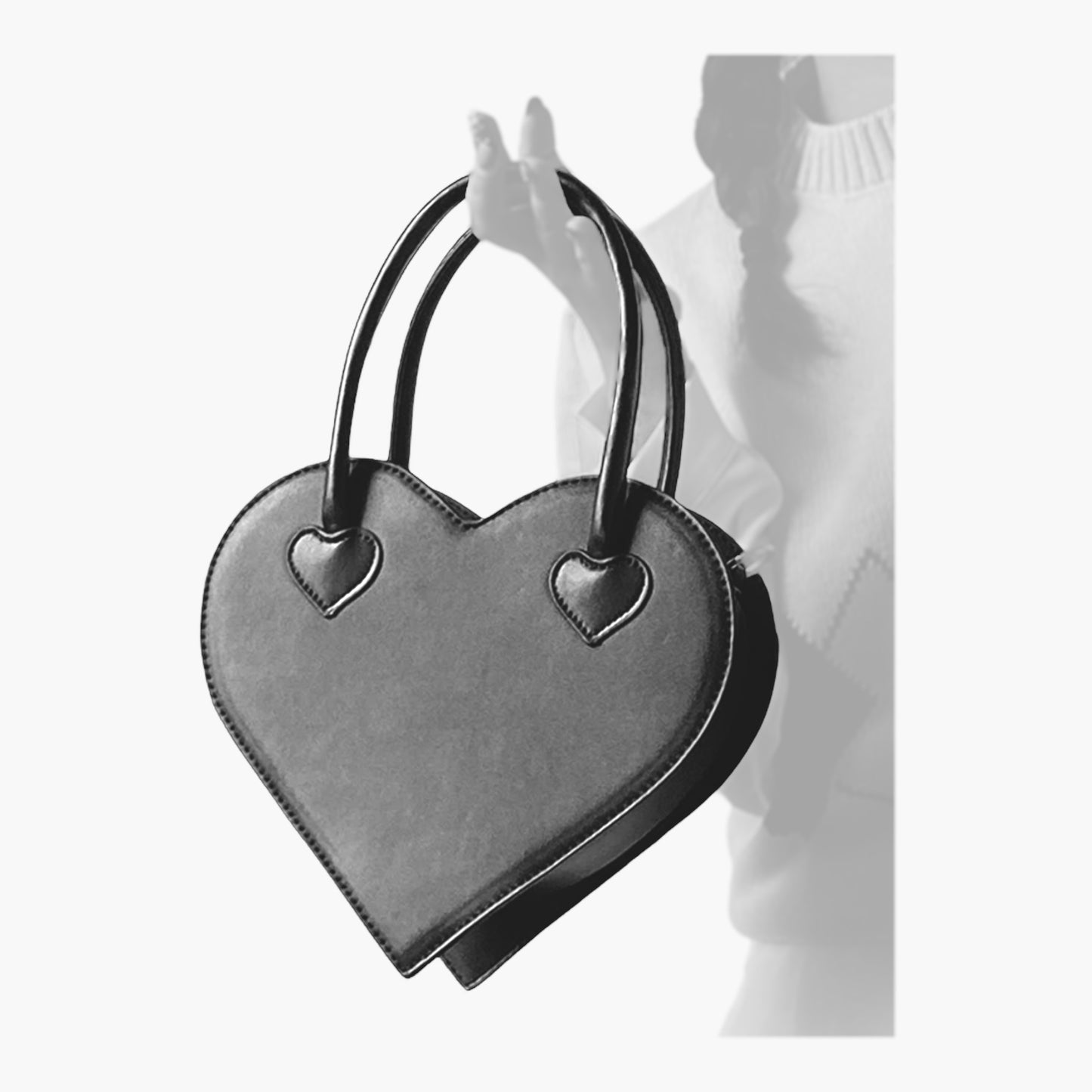 Black Heart Shaped Crossbody Bag