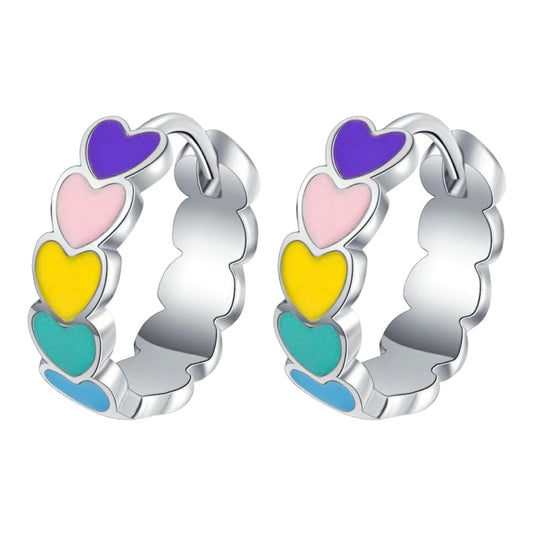 Small Multi color Hoop Earrings